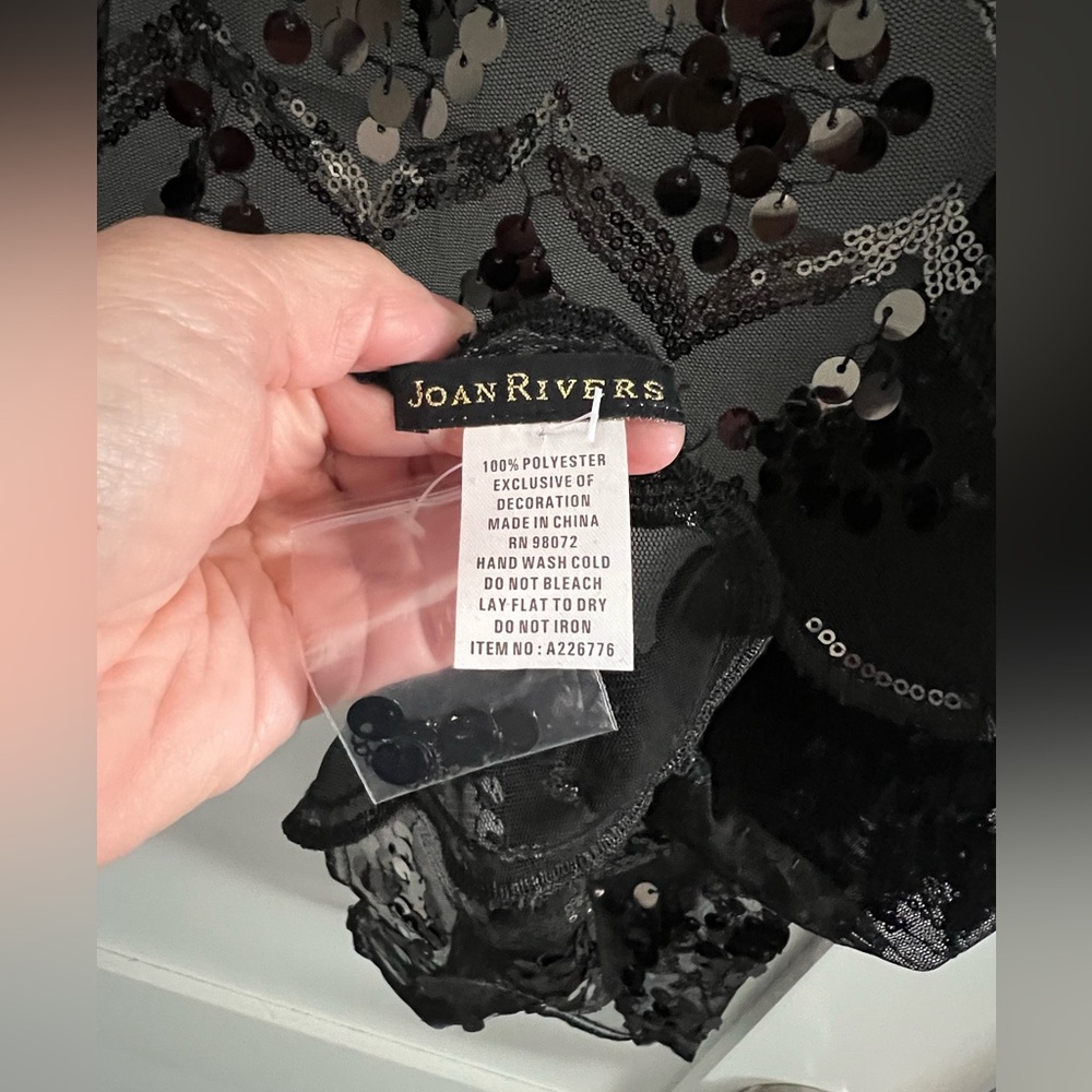 Joan Rivers Classic Collection Scarf/Wrap Accessory. OS. Black Sequins‎ Holiday - Picture 6 of 7